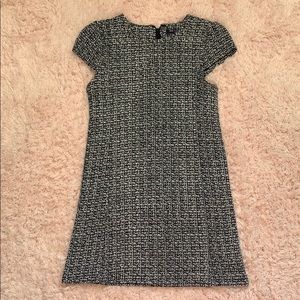 Tweed, cap sleeve dress.